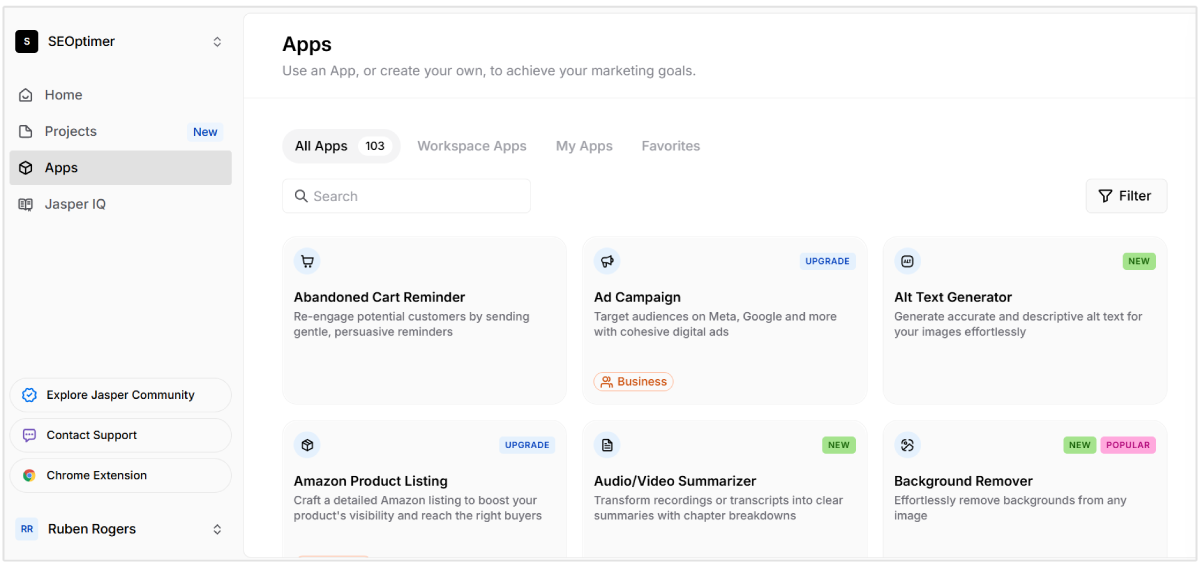 Applications Jasper AI